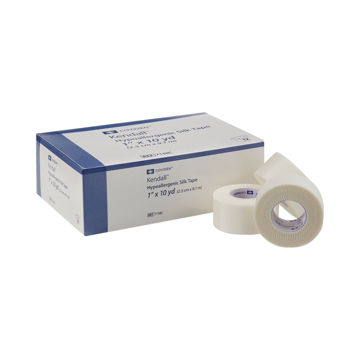 Hypoallergenic Medical Tape Kendall™ Hypoallergenic Silk White 1 Inch X 10 Yard Silk-Like Cloth NonSterile,  Packaging Type- Each