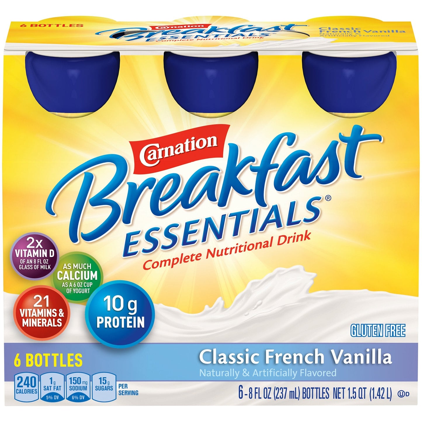 Oral Supplement Carnation Breakfast Essentials French Vanilla Flavor Liquid 8 oz. Bottle,  Packaging Type- Each