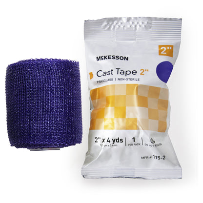 Cast Tape McKesson 2 Inch X 12 Foot Fiberglass Purple, Packaging Type- Box