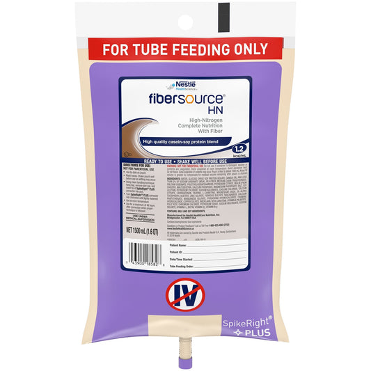 Tube Feeding Formula Fibersource HN Unflavored Liquid 1500 mL Ready to Hang Prefilled Container, Packaging Type- Each