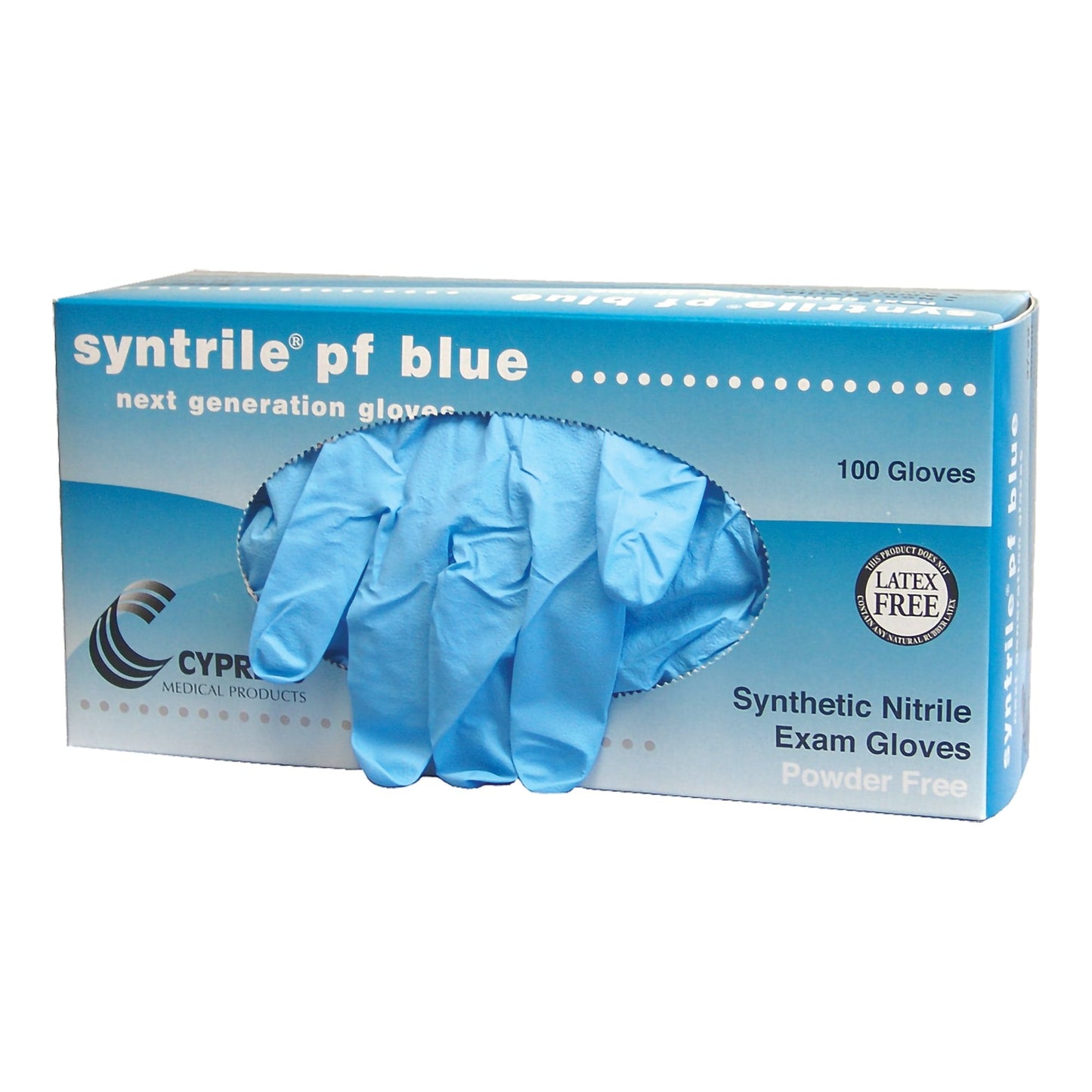 Exam Glove Syntrile pf X-Large NonSterile Nitrile Standard Cuff Length Fully Textured Blue Not Rated