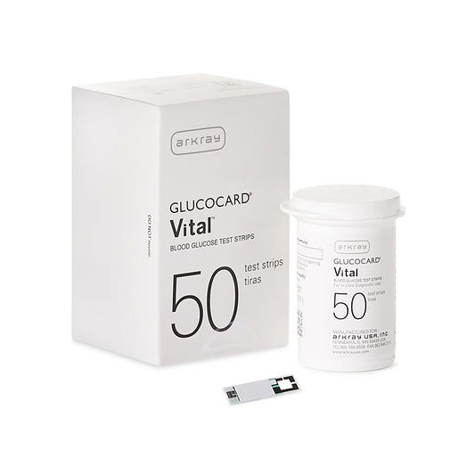 Blood Glucose Test Strips Glucocard Vital 50 Strips per Pack, Packaging Type- Box
