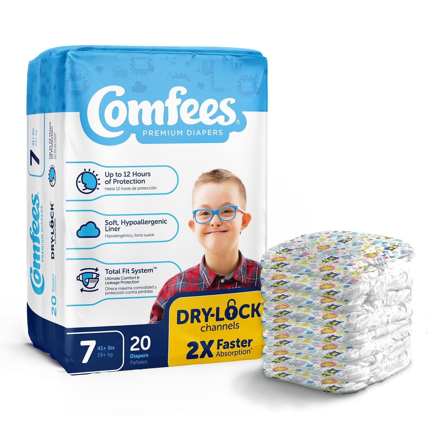 Unisex Baby Diaper Comfees Size 7 Disposable Moderate Absorbency, Packaging Type- Case