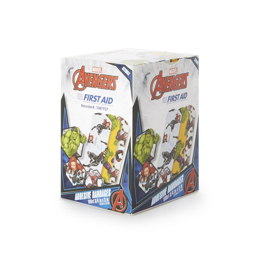 Adhesive Strip American White Cross Stat Strip 3/4 X 3 Inch Plastic Rectangle Kid Design (Antman / Hulk / Black Widow) Sterile, Packaging Type- Box