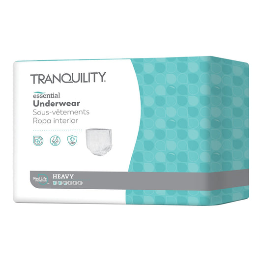 Unisex Adult Absorbent Underwear Tranquility Essential Pull On with Tear Away Seams X-Large Disposable Heavy Absorbency, Packaging Type- Case