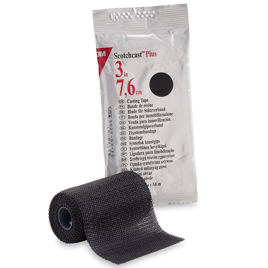 Cast Tape 3M™ Scotchcast™ Plus 3 Inch X 12 Foot Fiberglass / Resin Black,  Packaging Type- Each