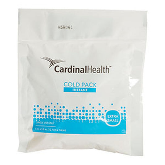 Instant Cold Pack Cardinal Health General Purpose X-Small 5 X 5-1/2 Inch Plastic / Ammonium Nitrate / Water Disposable, Packaging Type- Case