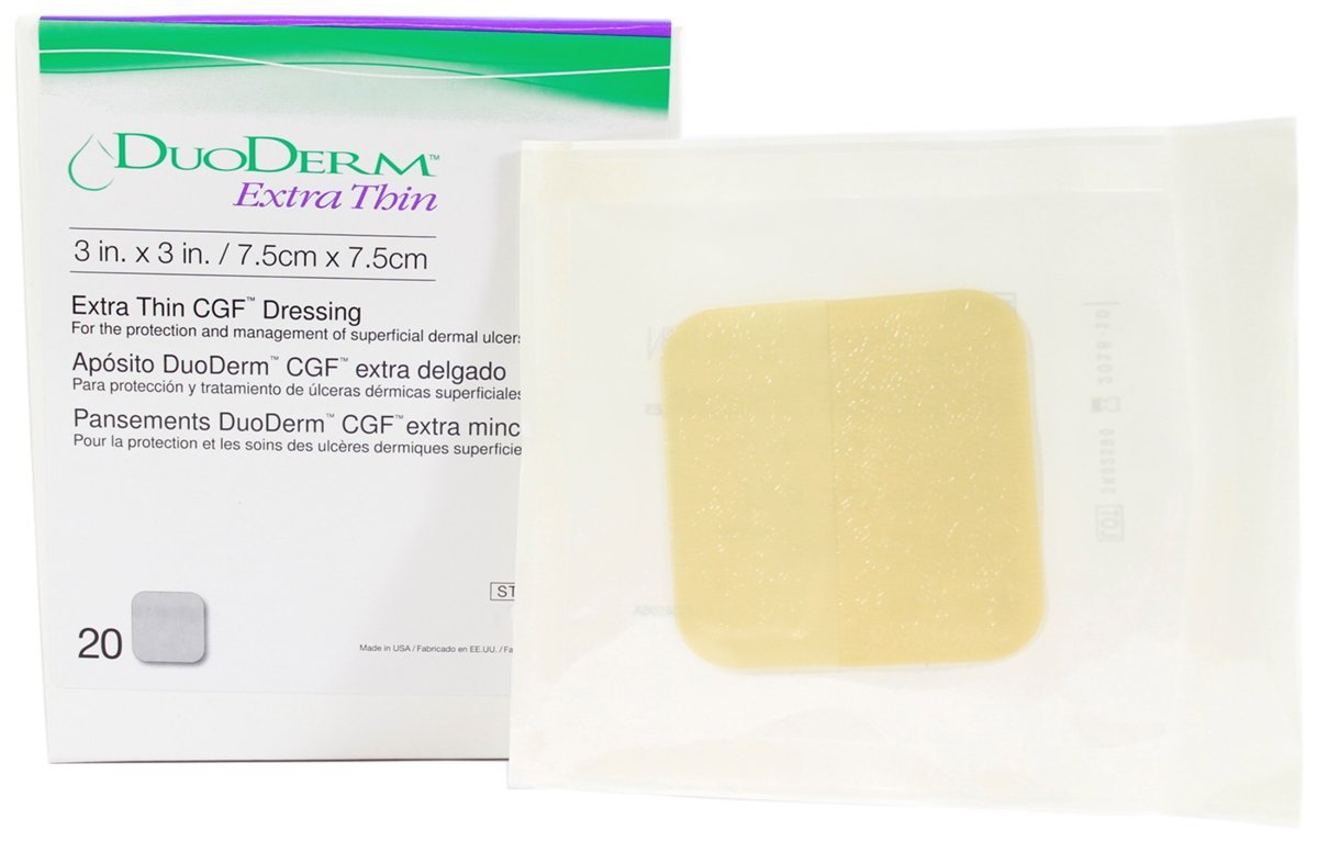Thin Hydrocolloid Dressing DuoDERM Extra Thin 6 X 7 Inch Triangle, Packaging Type- Each