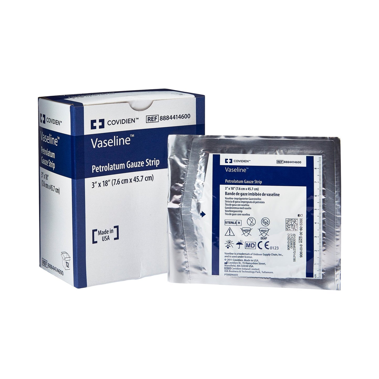 Petrolatum Impregnated Dressing Vaseline Strip 3 X 18 Inch Sterile,  Packaging Type- Each