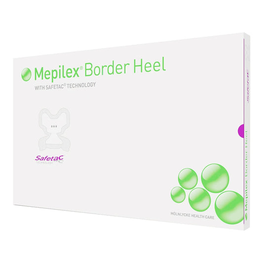 Foam Dressing Mepilex Border Heel 8-3/5 X 9 Inch With Border Film Backing Silicone Adhesive Heel Sterile
