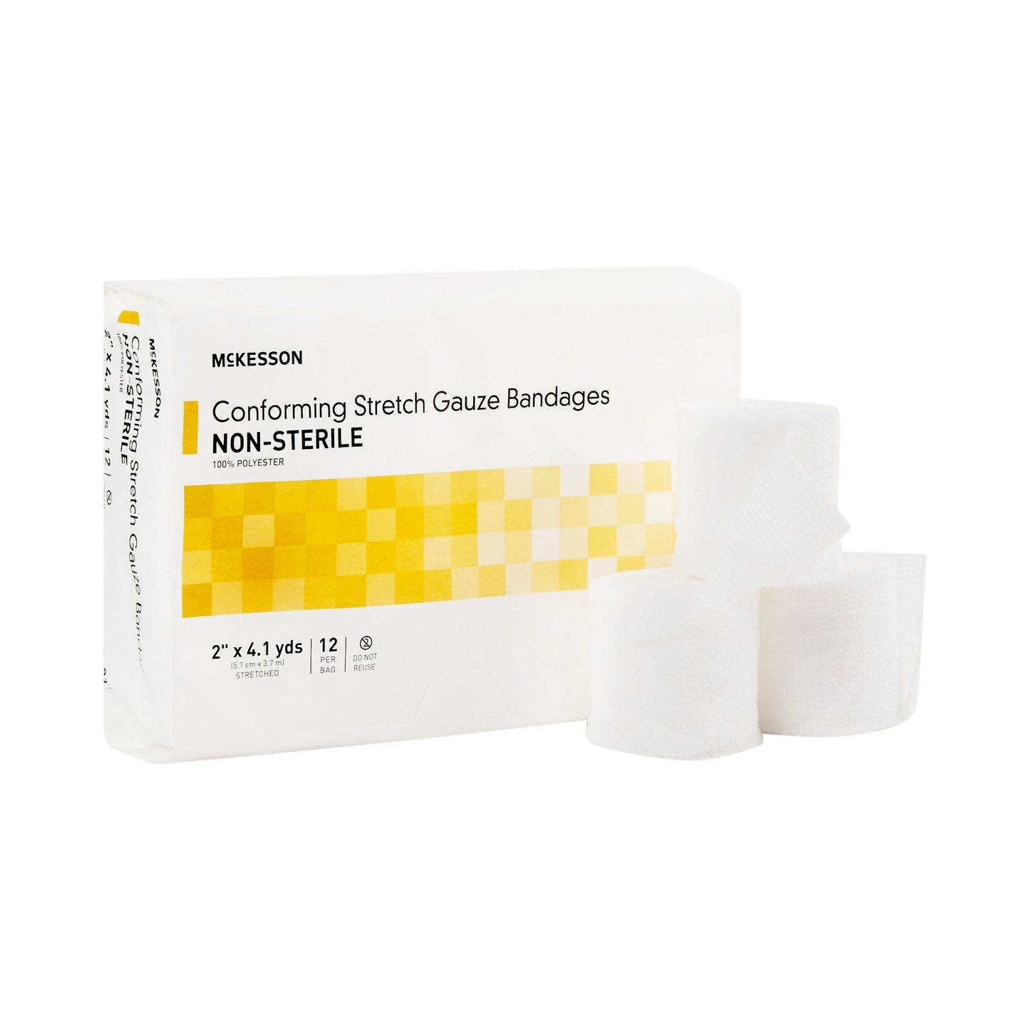 Conforming Bandage McKesson 2 Inch X 4-1/10 Yard NonSterile 12 per Pack, Packaging Type- Case