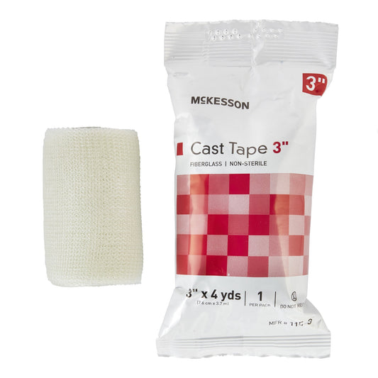 Cast Tape McKesson 3 Inch X 12 Foot Fiberglass White,  Packaging Type- Each