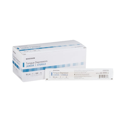Tongue Depressor McKesson 5-1/2 Inch Length Wood Junior, Packaging Type- Box