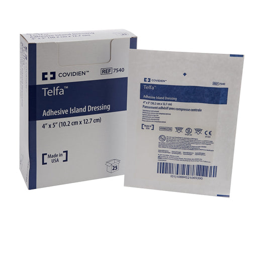 Island Dressing Telfa™ 4 X 5 Inch Rectangle Sterile,  Packaging Type- Box