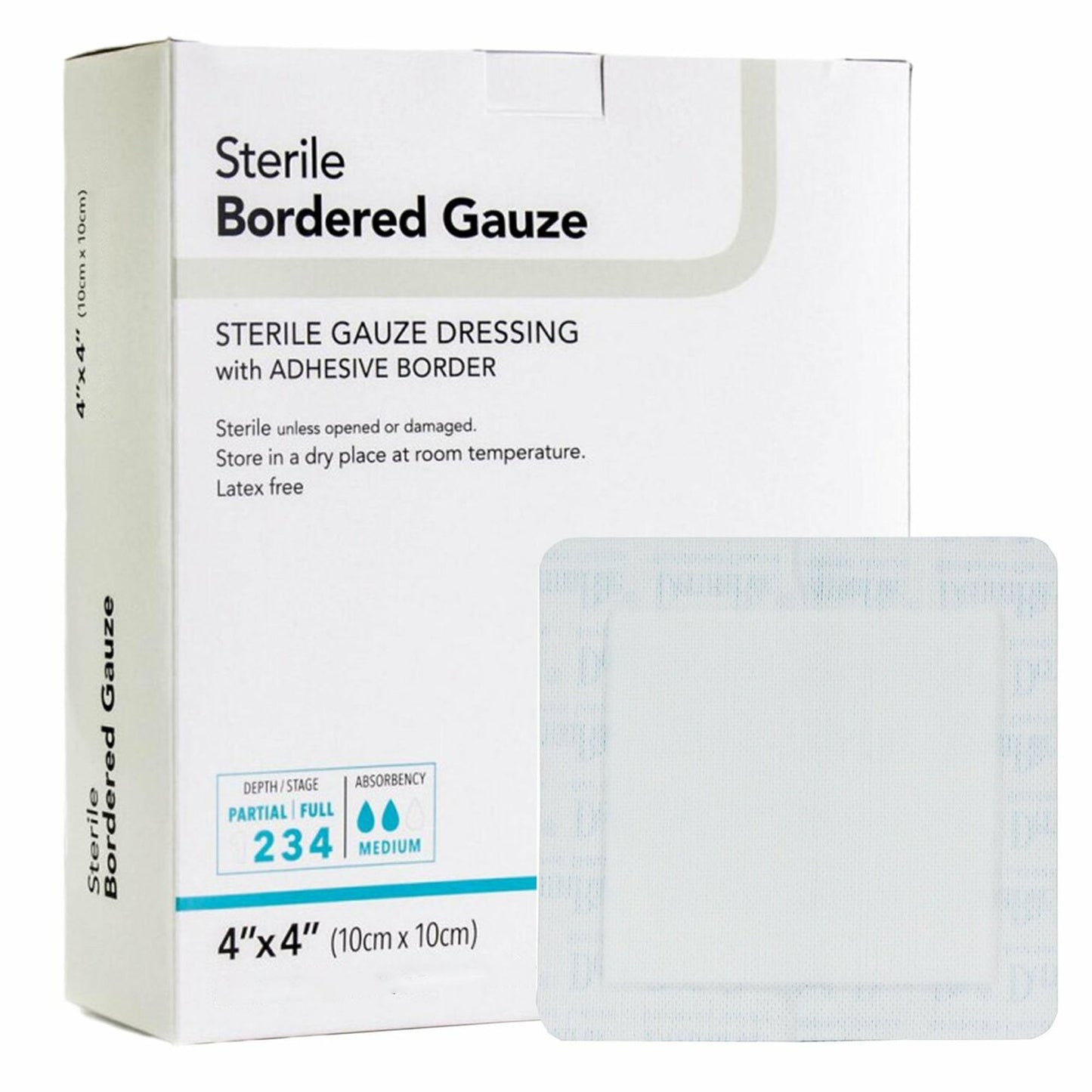 Island Dressing DermaRite Bordered Gauze 4 X 4 Inch Square NonSterile,  Packaging Type- Each