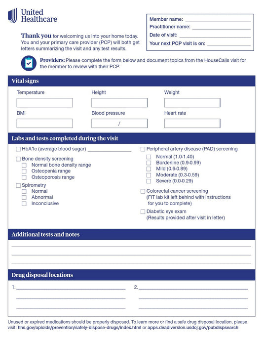 Check List Form Signigyhealth PCP Screening 8 X 10 Inch, Packaging Type- Case