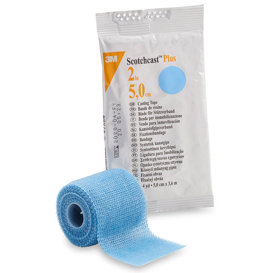Cast Tape 3M™ Scotchcast™ Plus 2 Inch X 12 Foot Fiberglass / Resin Light Blue, Packaging Type- Each