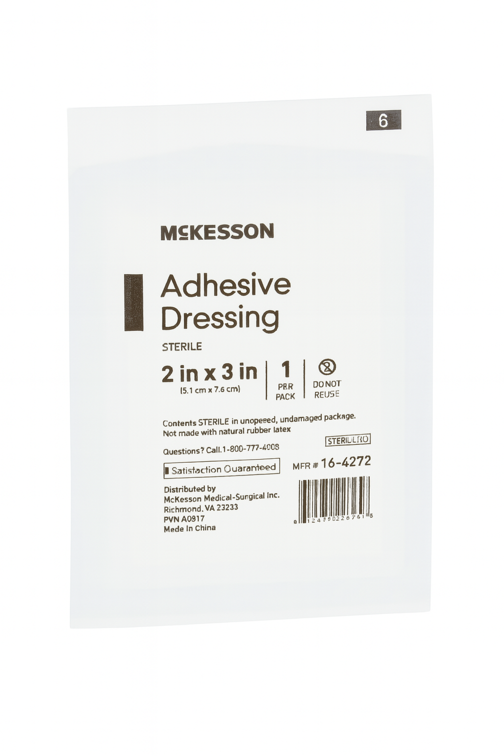 Island Dressing McKesson 2 X 3 Inch Rectangle Sterile, Packaging Type- 1 pack