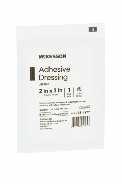 Island Dressing McKesson 2 X 3 Inch Rectangle Sterile, Packaging Type- 1 pack