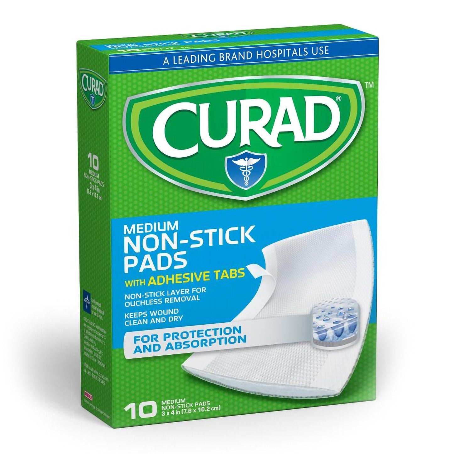 Adhesive Strip Curad 3 X 4 Inch Cotton / Polyester Rectangle White Sterile, Packaging Type- Box
