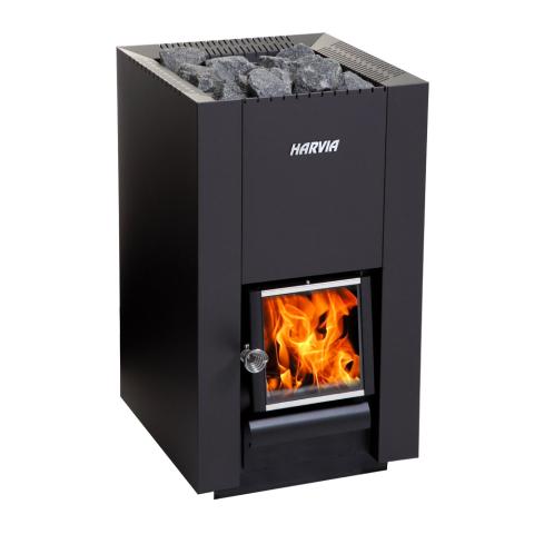 Harvia Linear 16 Black Linear Series, 17.9 kW, Wood Sauna Stove