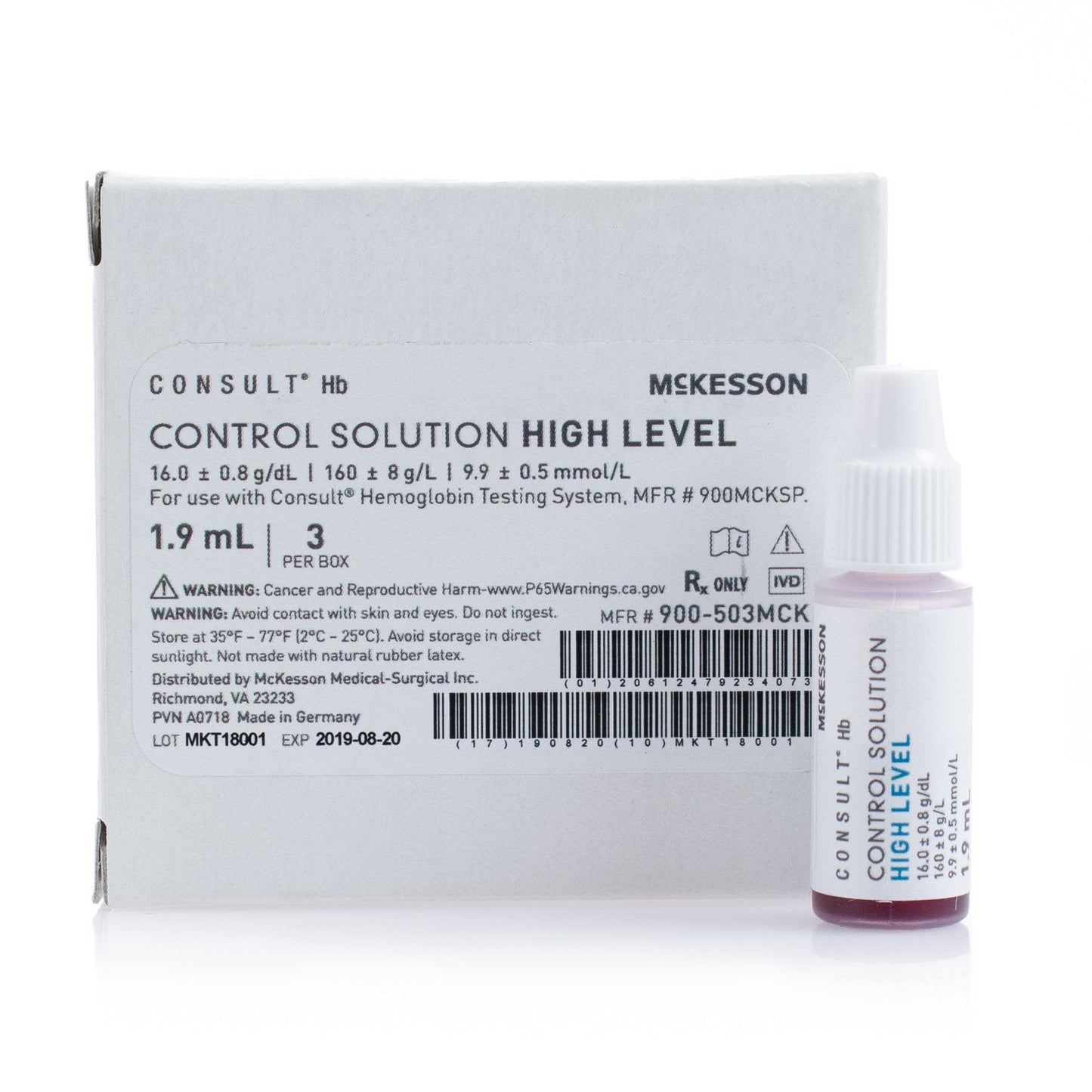 Control Consult Hb Hemoglobin High Level 3 X 1.9 mL, Packaging Type- Box