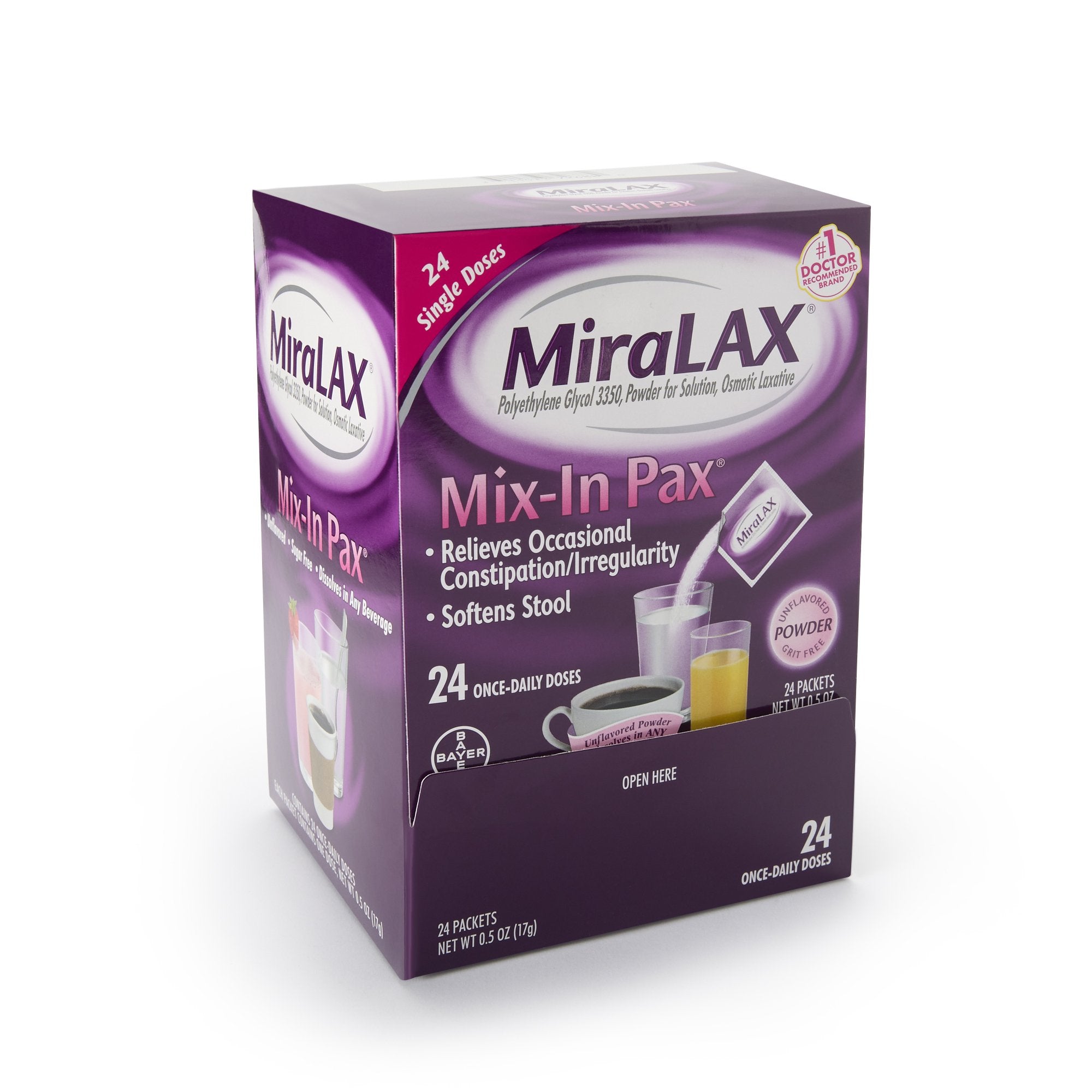 Normalax Powder Laxative MiraLAX Powder 24 per Box 17 Gram Strength Polyethylene Glyco ...