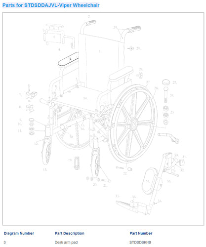 Arm Rest Pad Desk Length Nylon Universal for Wheelchairs