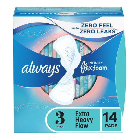 Feminine Pad Always Infinity FlexFoam Extra Heavy Flow WIth Wings Heavy Absorbency
