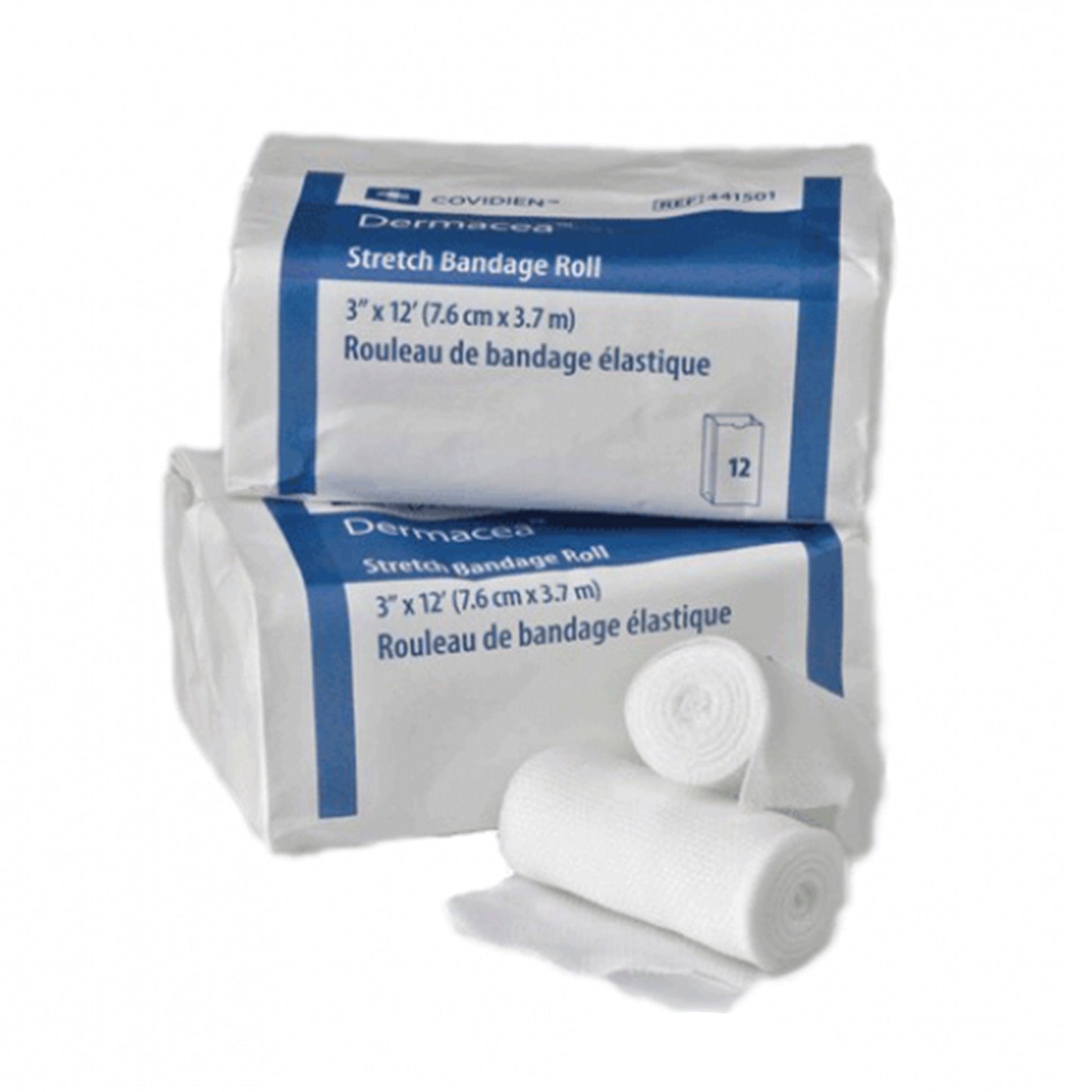 Conforming Bandage Dermacea™ 3 Inch X 4 Yard 1-Ply Roll Shape NonSterile 12 per Pack,  Packaging Type- Case