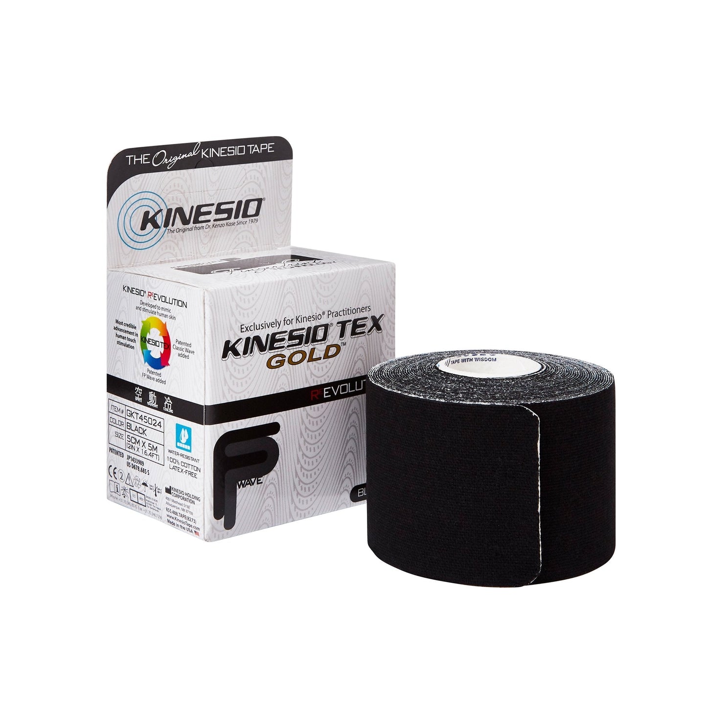 Kinesiology Tape Kinesio Tex Gold Black 2 Inch X 5-1/2 Yard Cotton NonSterile, Packaging Type- Each