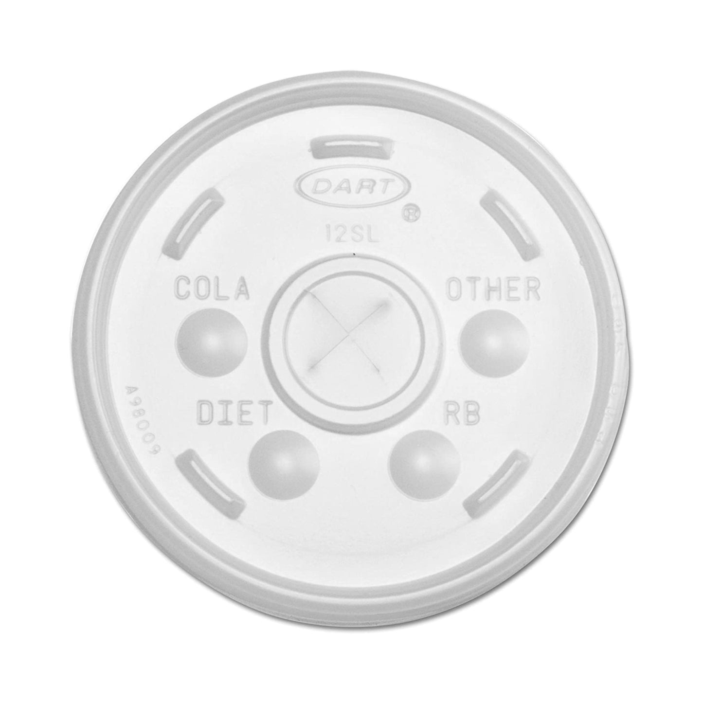 Straw Slot Lid Dart 12 oz., Translucent, Packaging Type- Case