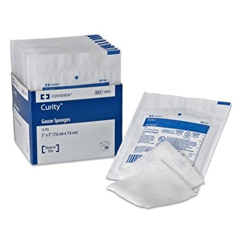 Gauze Sponge Curity™ 4 X 4 Inch 16-Ply Sterile 10 per Pouch,  Packaging Type- Each