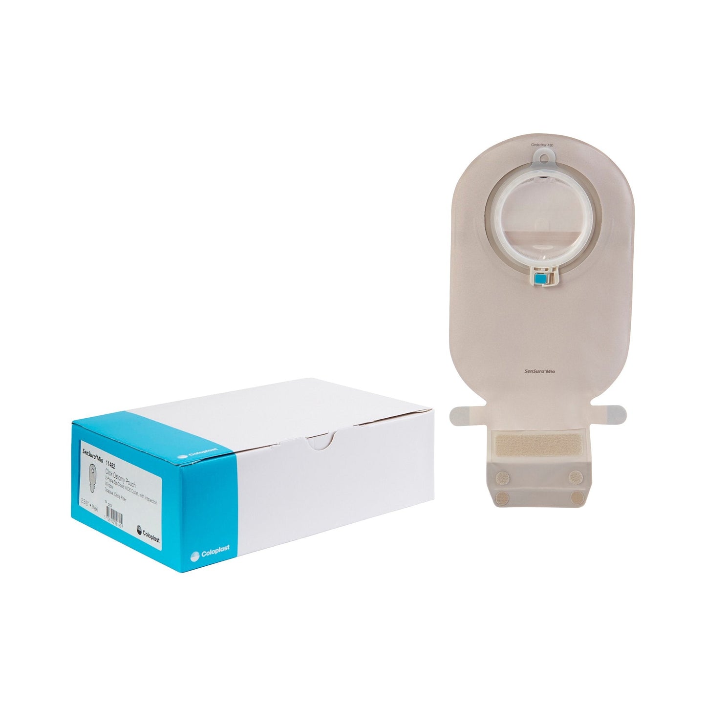 Ostomy Pouch SenSura Mio Two-Piece System Maxi Length Flat 60 mm Stoma Drainable, Packaging Type- Each