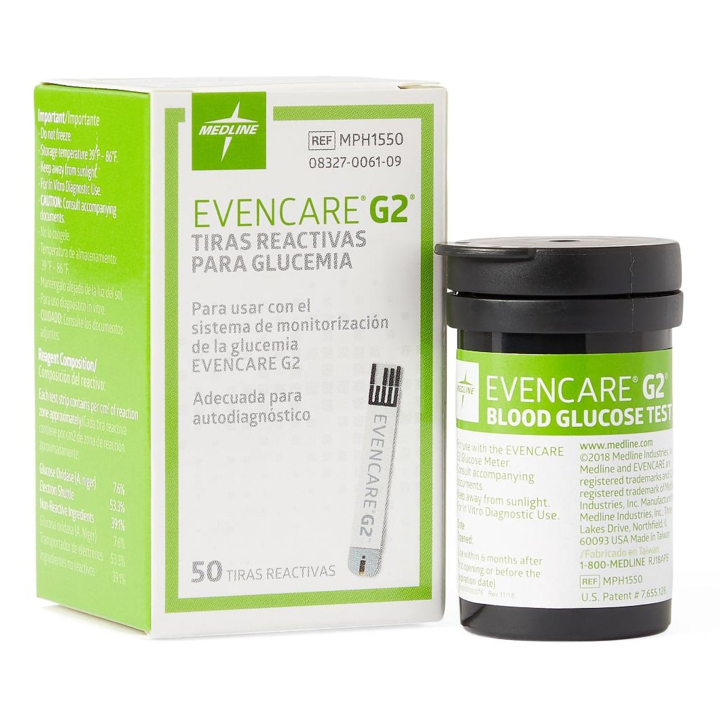 Blood Glucose Test Strips EvenCare G2 50 Strips per Pack, Packaging Type- Box