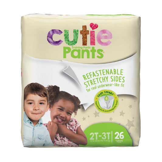 Unisex Toddler Training Pants Cutie Pants Pull On with Tear Away Seams Size 2T to 3T Disposable Heavy Absorbency, Packaging Type- Case