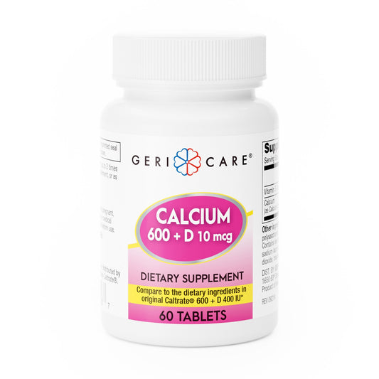Joint Health Supplement Geri-Care Calcium / Vitamin D 600 mg - 400 IU Strength Tablet 60 per Bottle, Packaging Type- Case