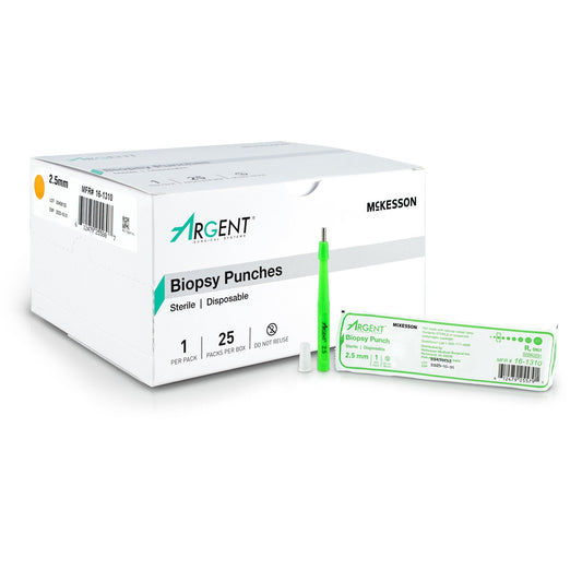 Biopsy Punch McKesson Argent Dermal 2.5 mm, Packaging Type- Box