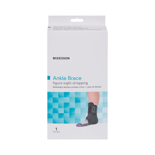 Ankle Brace McKesson X-Large Lace-Up / Figure-8 Strap / Hook and Loop Closure Foot, Packaging Type- Each