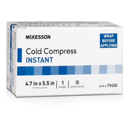 Instant Cold Pack McKesson General Purpose 4-7/10 X 5-1/2 Inch Plastic / Ammonium Nitrate / Water Disposable, Packaging Type- Case