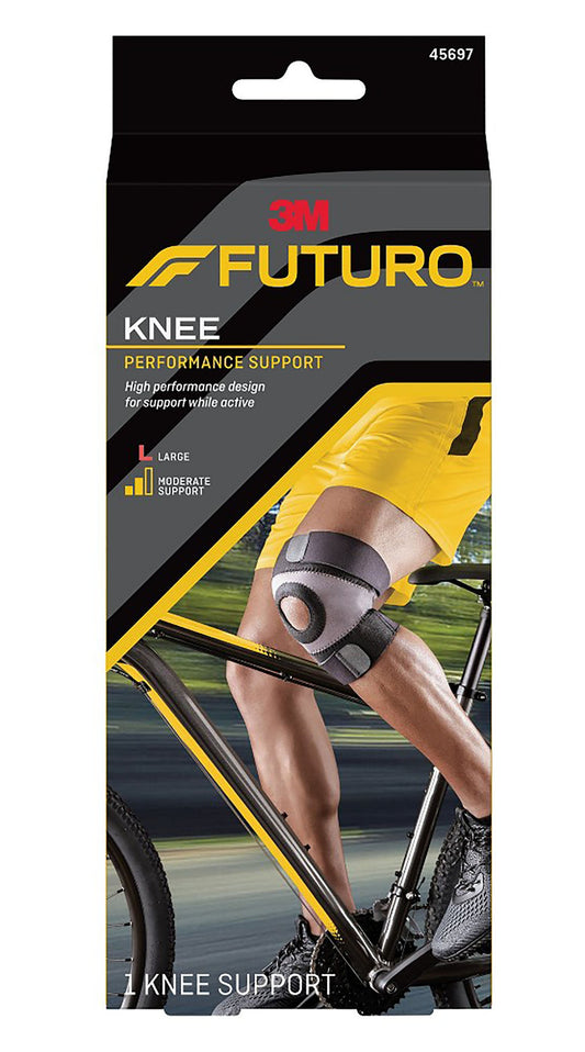Knee Brace 3M Futuro Sport Moisture Control Large Pull-On / Hook and Loop Strap Closure 17 to 19 Inch Knee Circumference Left or Right Knee, Packaging Type- Box