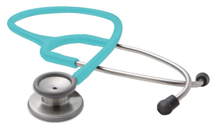 Clinician Stethoscope Adscope 603 Turquoise 1-Tube 22 Inch Tube Double Sided Chestpiece, Packaging Type- Each
