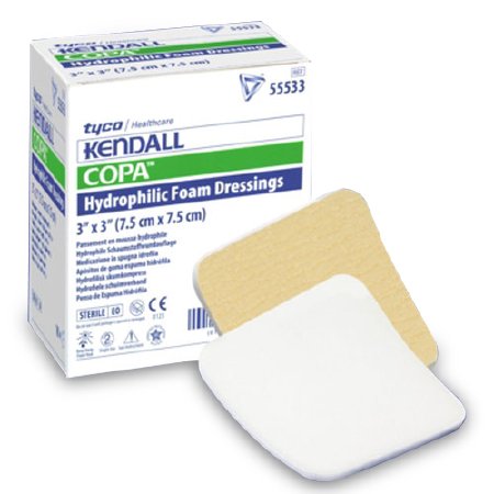 Foam Dressing Kendall™ 3 X 3 Inch Without Border Without Film Backing Nonadhesive Square Sterile,  Packaging Type- Each