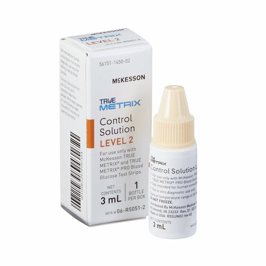 Blood Glucose Control Solution McKesson TRUE METRIX 3 mL Level 2, Packaging Type- Box