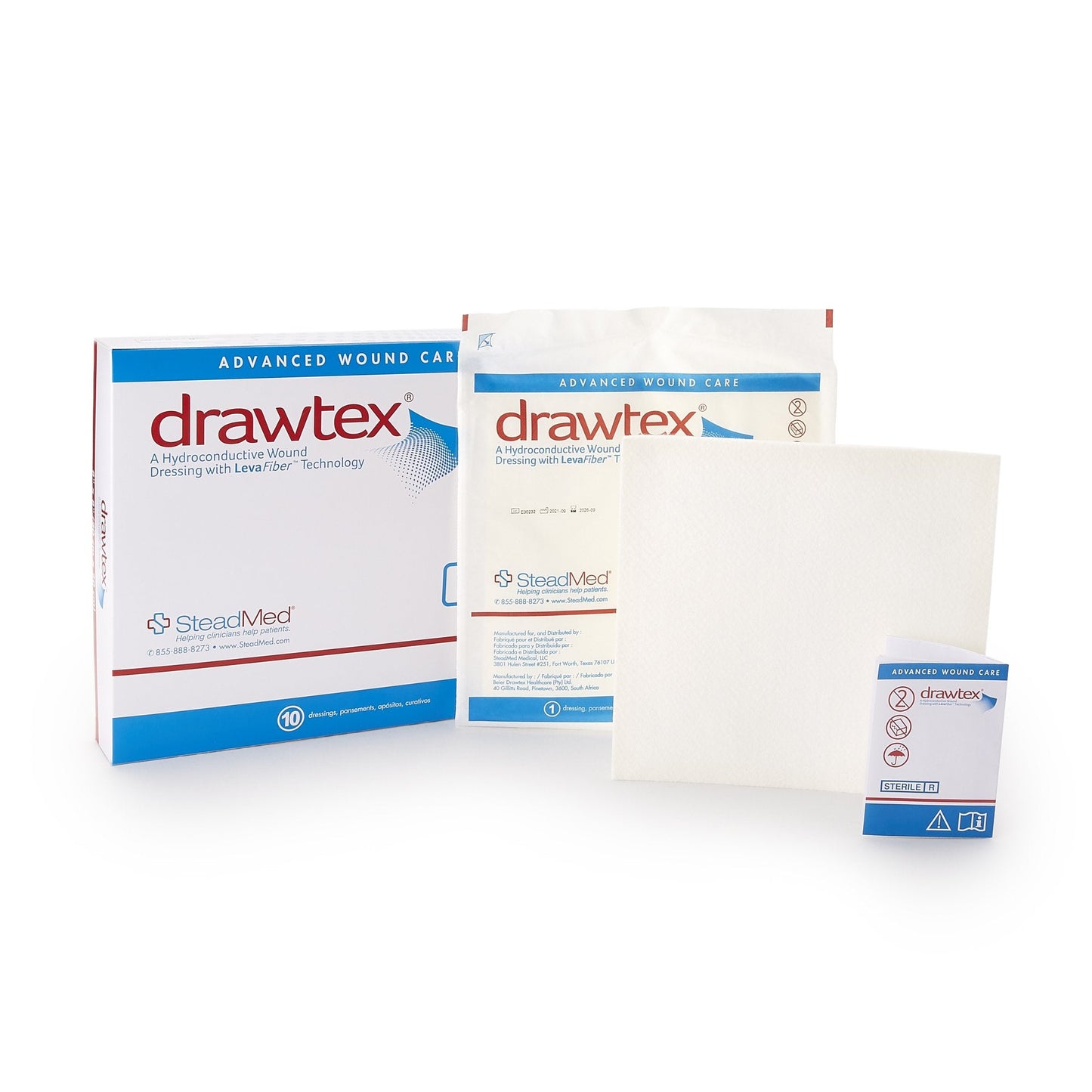 Hydroconductive Wound Dressing Drawtex 8 X 8 Inch Square, Packaging Type- Each