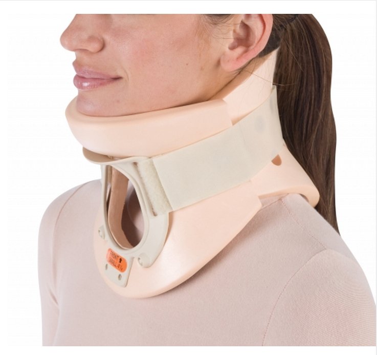 Rigid Cervical Collar ProCare California Preformed Adult Large Two-Piece / Trachea Opening 3-1/4 Inch Height 16 to 19 Inch Neck Circumference, Packaging Type- Each