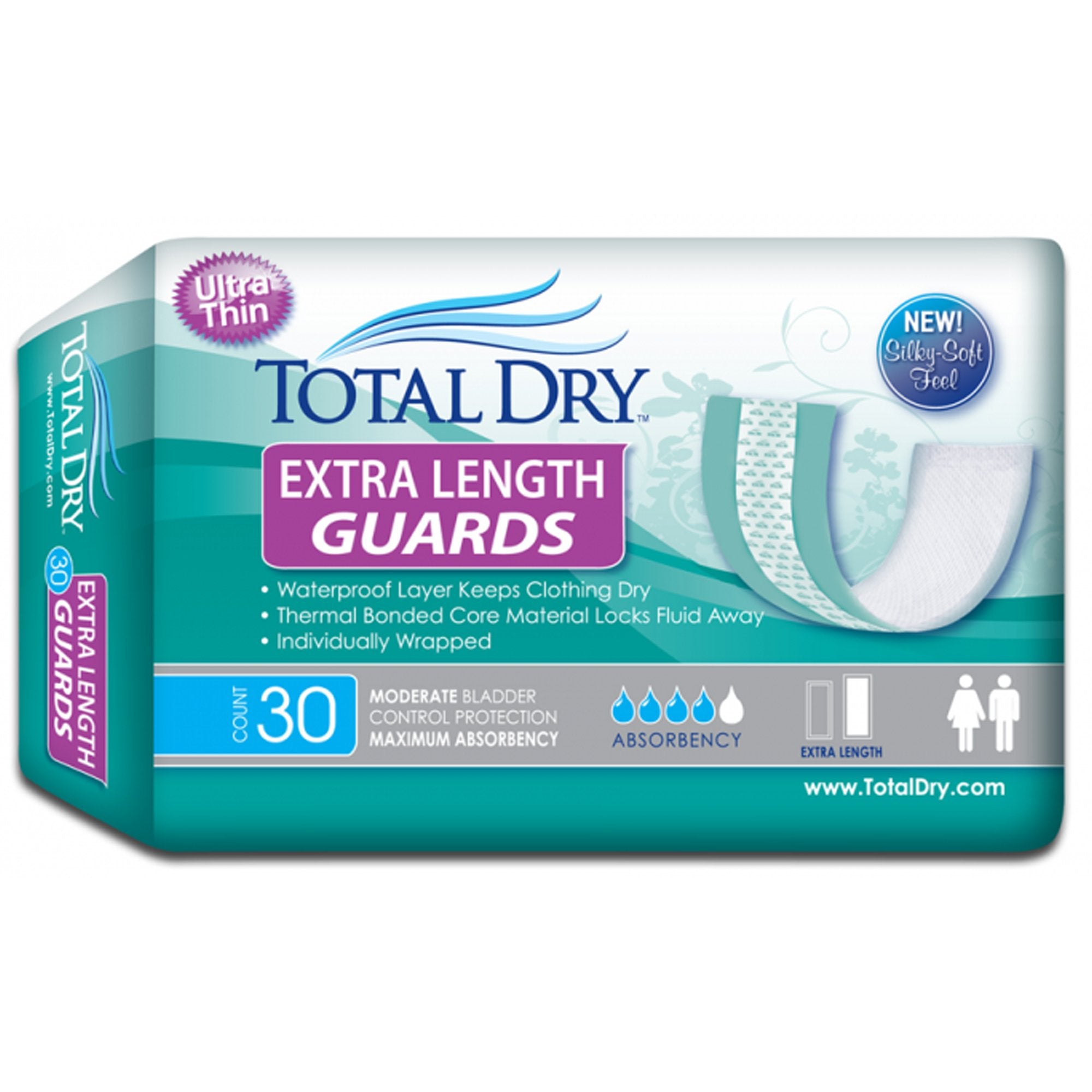 Bladder Control Pad TotalDry 12 Inch Length Moderate Absorbency ...