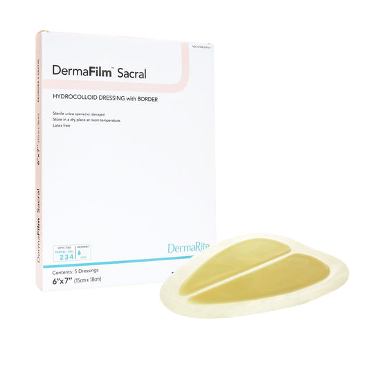Hydrocolloid Dressing DermaFilm 6 X 7 Inch Sacral With Border,  Packaging Type- Each
