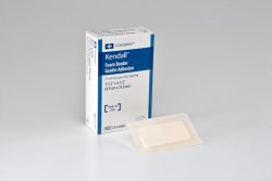 Foam Dressing Kendall™ Border Foam Gentle Adhesion 3-1/2 X 5-1/2 Inch With Border Film Backing Silicone Adhesive Rectangle Sterile, Packaging Type- Each