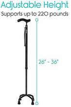 Load image into Gallery viewer, Carbon Fiber Quad Cane